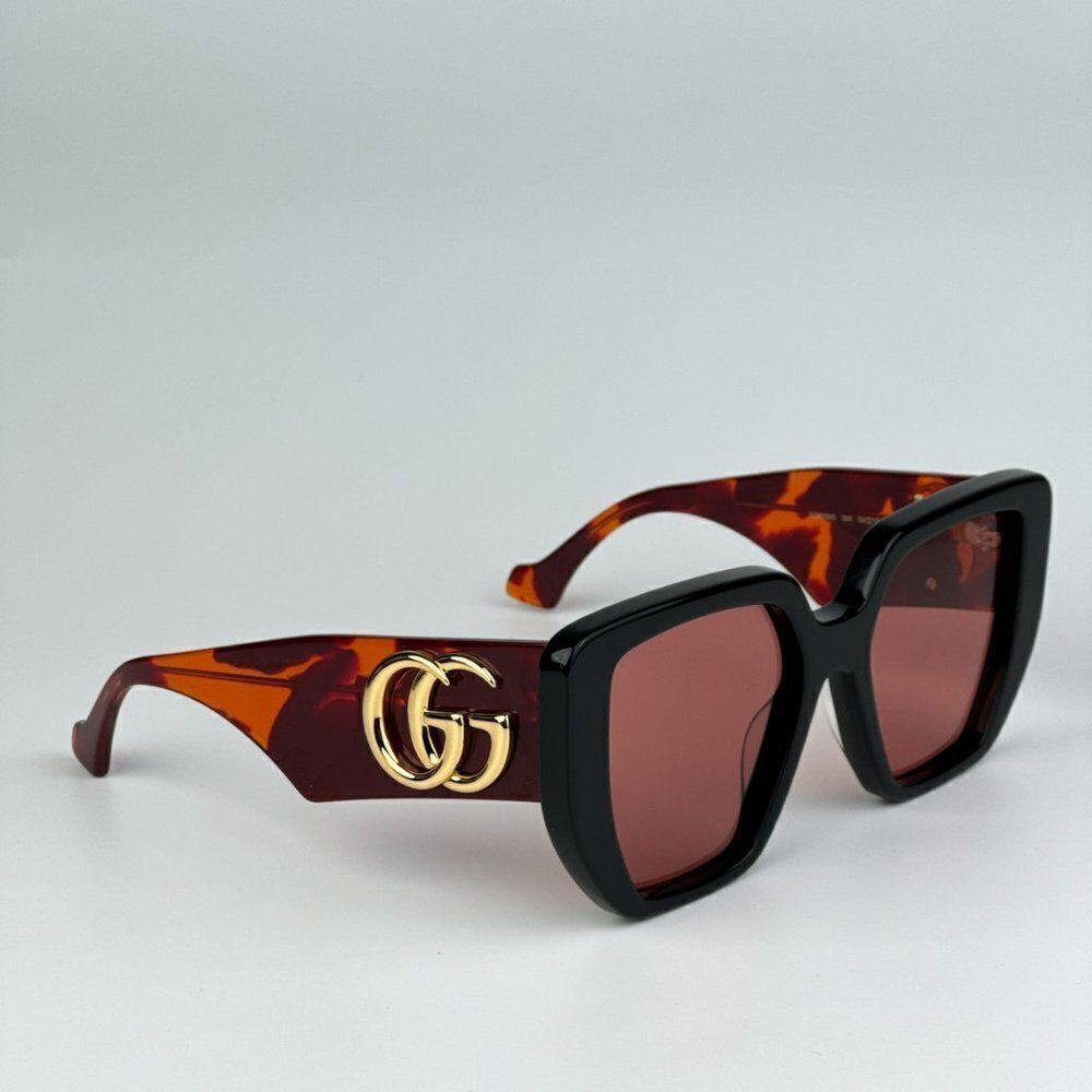 SALE! NEW Gucci GG0956S 009 Black Havana Orange Cat Eye Unisex Sunglasses - Picture 5 of 11